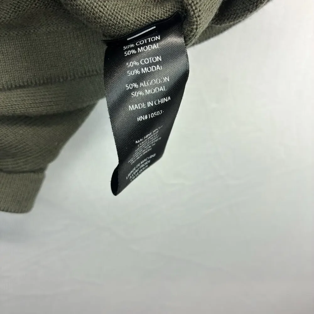 Ariat Men’s Large 1/4 Zip Sweater Olive Green Cotton Modal Western Pullover